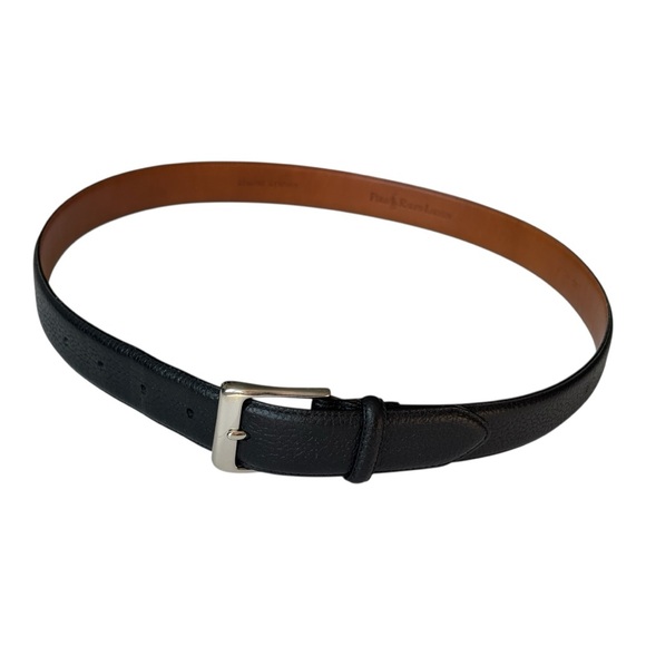 Polo Ralph Lauren black pebbled leather dress belt single-pronged buckle | 36 Polo Ralph Lauren black pebbled leather dress belt single-pronged buckle | 36